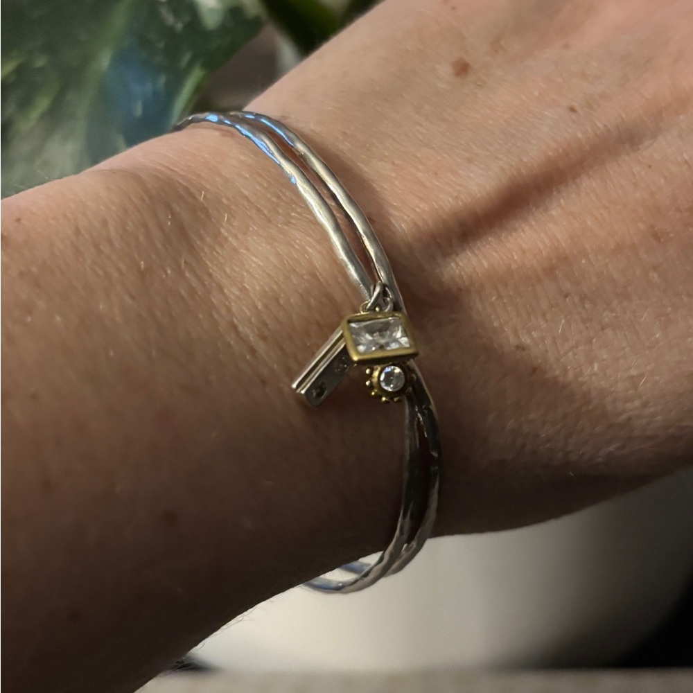 Silpada Sterling Silver Double Bangle Charm Bracelet – B3079 - Picture 5 of 5
